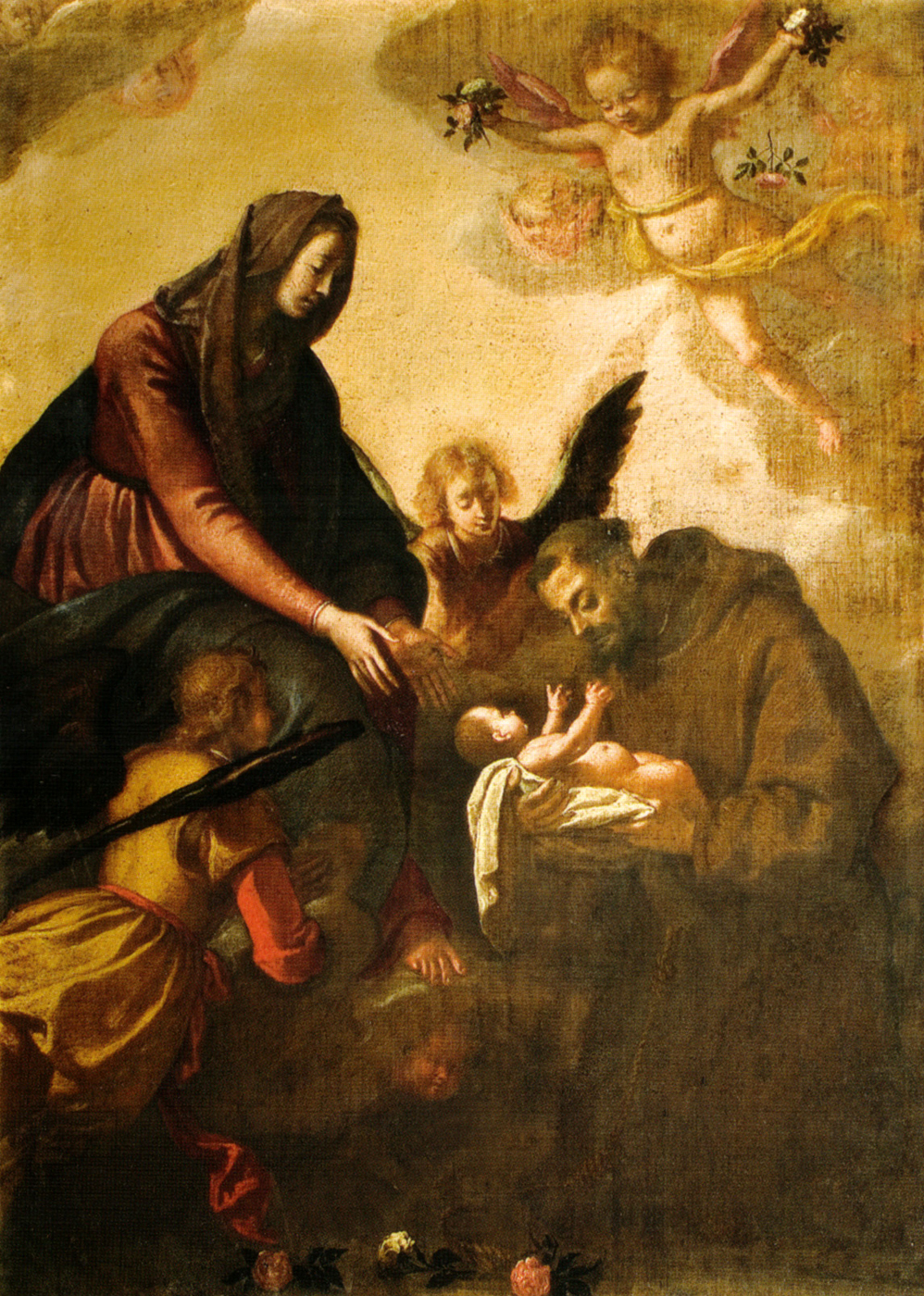 madonna who gives the child to saint francis